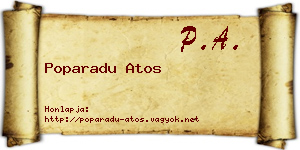 Poparadu Atos névjegykártya